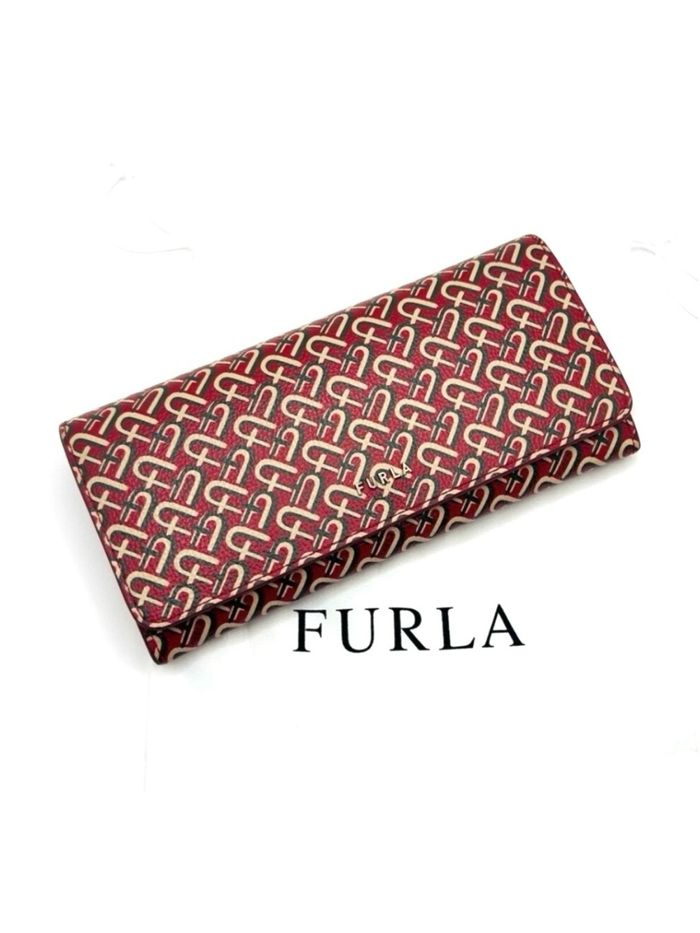 Authentic FURLA Coated Canvas Multicolor Long Wallet W/ Dust Bag